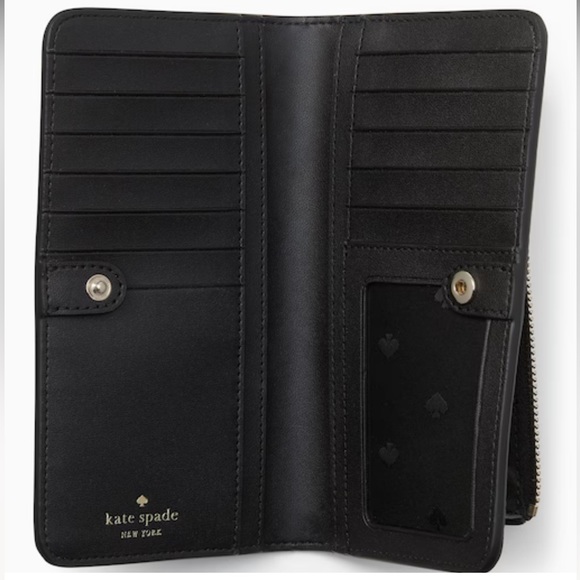 Kate Spade Dumpling Large Slim Bifold Wallet 
COLOR: Black - Picture 2 of 16